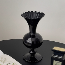 Modern Rose Artificial Flowers Elegant Artificial Rose Bouquet in Black Vase - thumbnail 6