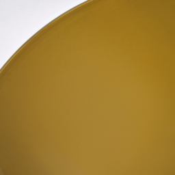 Modern White Round Drum Coffee Table Hollow Interior Storage Yellow Top 1 Piece - thumbnail 9