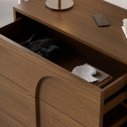 Japandi Walnut Dresser Arch Chest of 3 Drawers Storage Cabinet - thumbnail 7