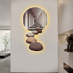 1000mm LED Acrylic Modern Abstract Stone Corridor Wall Art Decor Living Room Bedroom - thumbnail 2