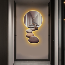 1000mm LED Acrylic Modern Abstract Stone Corridor Wall Art Decor Living Room Bedroom - thumbnail 3