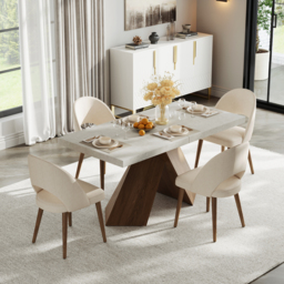 "Dining Set 63""-79"" Extendable Wood Dining Table with 4 Chairs" - thumbnail 1