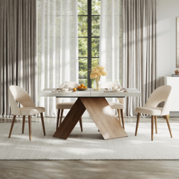 "Dining Set 63""-79"" Extendable Wood Dining Table with 4 Chairs" - thumbnail 6