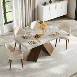 "Dining Set 63""-79"" Extendable Wood Dining Table with 4 Chairs" - thumbnail 3