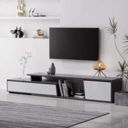 Fero Mid-Century Extendable TV Stand & Block Coffee Table Set - thumbnail 4