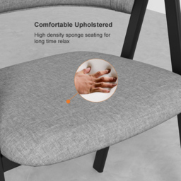 Gray Linen Upholstered Dining Chair Curved Back Chair 6-Pieces - thumbnail 4