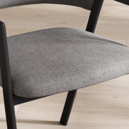 Set of 6 Linen Dining Chair Upholstered Curved Back Modern Grey Dining Room Chairs - thumbnail 7