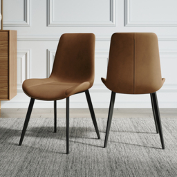 Linesly Mid-Century Dining Chairs PU Leather Upholstered Set of 2 Dining Room Chairs - thumbnail 8