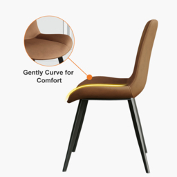 Linesly Mid-Century Dining Chairs PU Leather Upholstered Set of 2 Dining Room Chairs - thumbnail 4