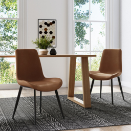 Linesly Mid-Century Dining Chairs PU Leather Upholstered Set of 2 Dining Room Chairs - thumbnail 6