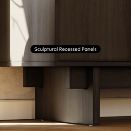Panvyr Mid-Century 152cm Smoky Brown Wood Sideboard with Storage & Adjustable Shelves - thumbnail 9