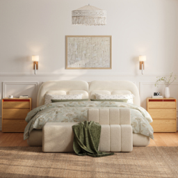 600mm Wooden 3-Drawer Smart Nightstand With LED Lighting & Sensor Charging Set of 2 - thumbnail 5