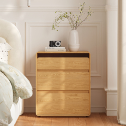 600mm Wooden 3-Drawer Smart Nightstand With LED Lighting & Sensor Charging Set of 2 - thumbnail 3