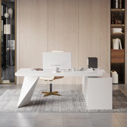 Modern White Large L-Shape Executive Desk with Drawers & Cabinet Left Hand Office Furniture (1800mm) - thumbnail 5