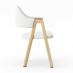 Set of 4 Boucle Dining Chair Upholstered Curved Back Modern Dining Room Chairs - thumbnail 9