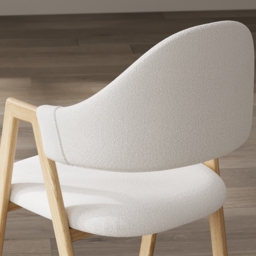 Set of 4 Boucle Dining Chair Upholstered Curved Back Modern Dining Room Chairs - thumbnail 6