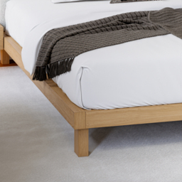 Queen Size Bedroom Set Wood Bed Frame with Floating Smart Nightstands with Light & Pillow Headboard - thumbnail 6