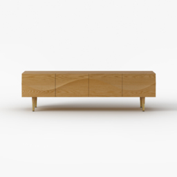 Lake Mid Century TV Stand with Wavy Design Natural Storage Drawers for TVs Up to 1905mm - thumbnail 8