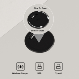 Modern Smart Bedside Table with Light 2 Drawer Bedside Table with Charging Station - thumbnail 3