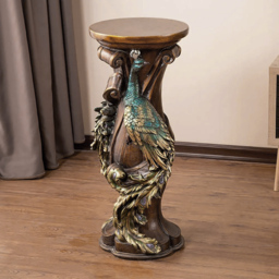 825mm Rustic Resin Peacock Plant Stand Indoor Multi-Colored Freestanding Planter - thumbnail 2