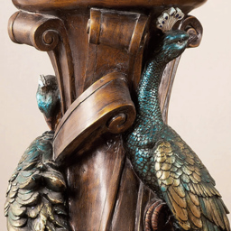 825mm Rustic Resin Peacock Plant Stand Indoor Multi-Colored Freestanding Planter - thumbnail 5