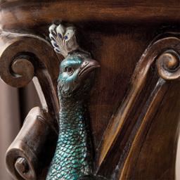 825mm Rustic Resin Peacock Plant Stand Indoor Multi-Colored Freestanding Planter - thumbnail 3