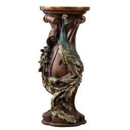825mm Rustic Resin Peacock Plant Stand Indoor Multi-Colored Freestanding Planter - thumbnail 6