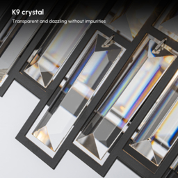 Clyvra 6-Light Kitchen Island Light Crystal Ceiling Light in Black - thumbnail 6