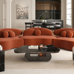 Cloud Coffee Table Wood Irregular Sintered Stone Top in Black with Drawer Storage - thumbnail 3