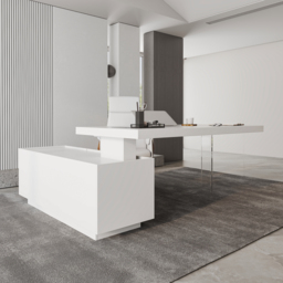 L Shaped Executive Office Desk Standing Desktop with Side Cabinet and lifter Desktop Right Hand(1815mm) - thumbnail 5