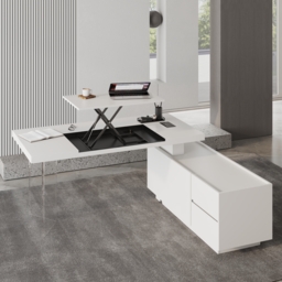 L Shaped Executive Office Desk Standing Desktop with Side Cabinet and lifter Desktop Right Hand(1815mm) - thumbnail 1