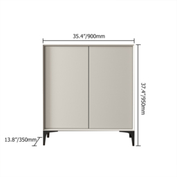 Nordic Minimalist Off White Wooden Shoe Cabinet with 2-Door 10 -Shelf - thumbnail 5
