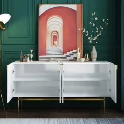 Twixer 1500mm White Sideboard Buffet with Doors Accent Cabinet with Storage 4 doors - thumbnail 5