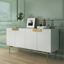 Twixer 1500mm White Sideboard Buffet with Doors Accent Cabinet with Storage 4 doors - thumbnail 2