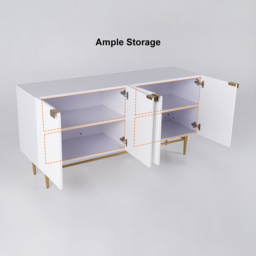 Twixer 1500mm White Sideboard Buffet with Doors Accent Cabinet with Storage 4 doors - thumbnail 8