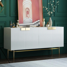 Twixer 1500mm White Sideboard Buffet with Doors Accent Cabinet with Storage 4 doors - thumbnail 1