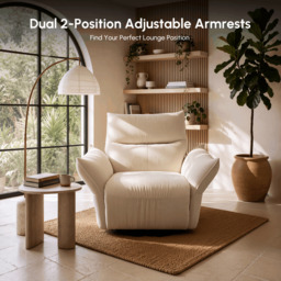 Electric Power Recliner Swivel Rocker Chair With Dual Motor And Performance Chenille - thumbnail 6