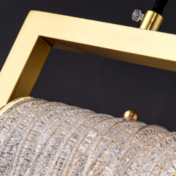 Modern Gold Pendant Light 1-Light Handmade Glass Waterfall for Bedroom and Living Room - thumbnail 5