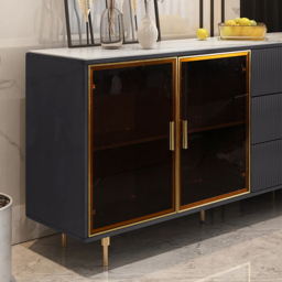 Cofab 1500mm Sideboard Sintered Stone Top Luxury Buffet Tempered Glass Doors in Large - thumbnail 8
