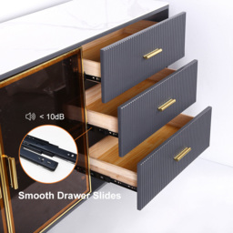 Cofab 1500mm Sideboard Sintered Stone Top Luxury Buffet Tempered Glass Doors in Large - thumbnail 6