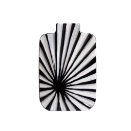 2 Pieces Abstract White & Black Striped Resin Flower Vase Set Home Ornament Decor Art - thumbnail 9