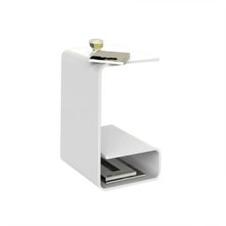 Modern White Acrylic End Table with Storage C-Shaped Side Table - thumbnail 8