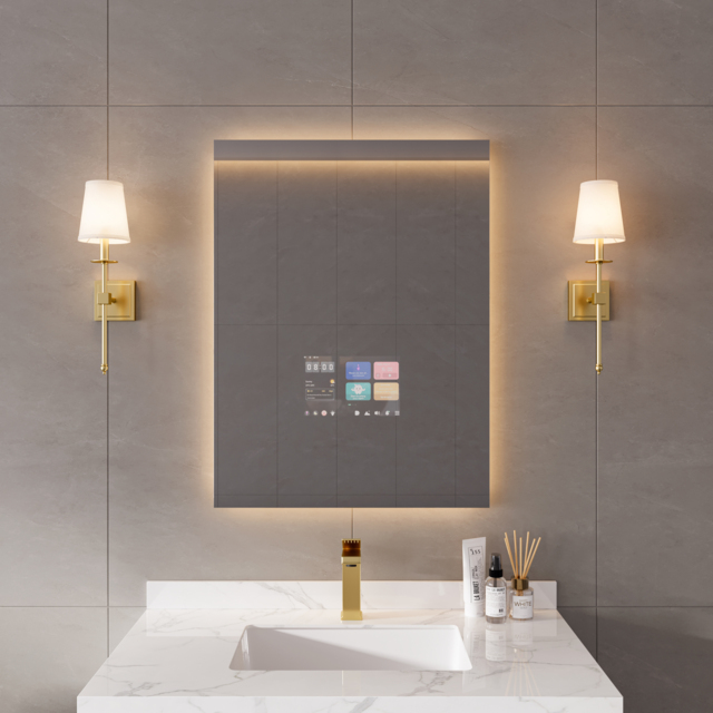 800mm x 600mm Smart Bathroom Mirror Waterproof Touchscreen with Multi-Function - image 1