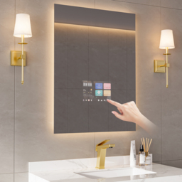 800mm x 600mm Smart Bathroom Mirror Waterproof Touchscreen with Multi-Function - thumbnail 2