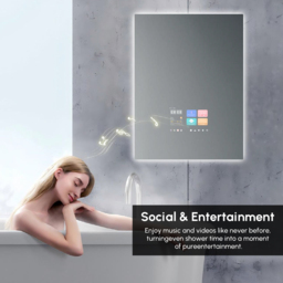 800mm x 600mm Smart Bathroom Mirror Waterproof Touchscreen with Multi-Function - thumbnail 8