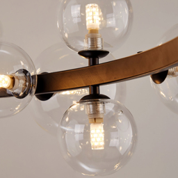 Bubi Modern Black Glass Bubble Chandelier 15-Light for Living Room and Dining Room - thumbnail 5