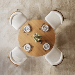 Extendable Dining Table Solid Wood with Fluted Base 120-200cm - thumbnail 8