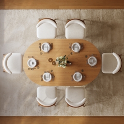 Extendable Dining Table Solid Wood with Fluted Base 120-200cm - thumbnail 9