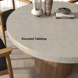 Japandi 1000mm-1400mm Extendable Oval&Round Dining Table & 4 Chairs Set Walnut Wooden - thumbnail 4