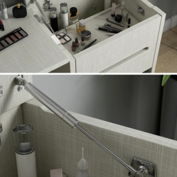 Nordic Flip Top White Dressing Table Mini with Stool & Mirror - thumbnail 5